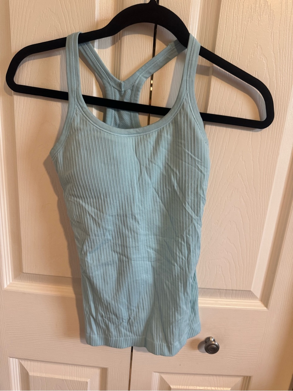 lululemon athletica Light Blue Ribbed Racerback Tank